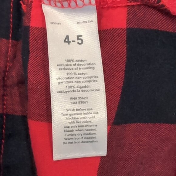 Carters Buffalo Plaid Top Flare Long Sleeve Winter Holiday Christmas - Picture 9 of 10